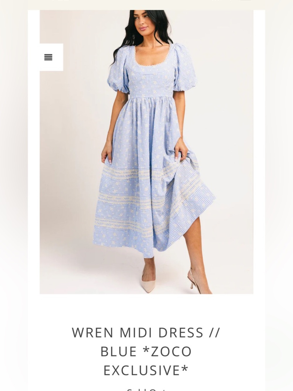 Wren Midi Dress - Blue